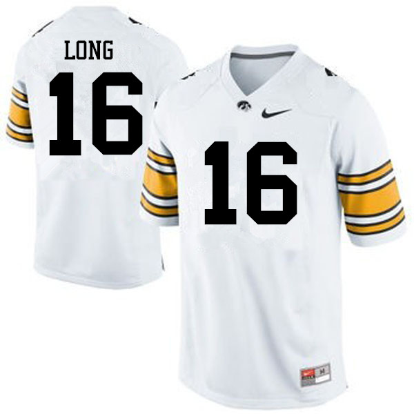 Men Iowa Hawkeyes #16 Chuck Long College Football Jerseys-White - Click Image to Close